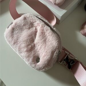lululemon athletica Plush Pink Belt Bag with Silver Hardware